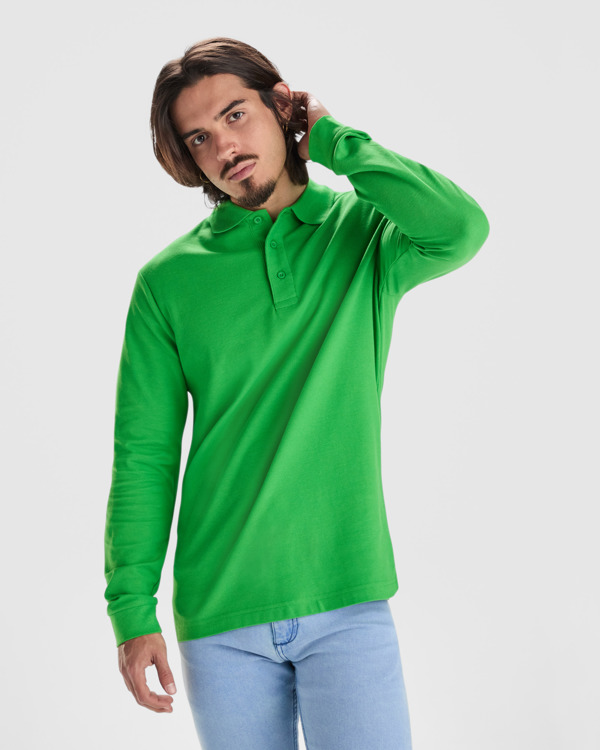 Tricou Polo din Bumbac cu Mânecă Lungă 220g - varianta 2