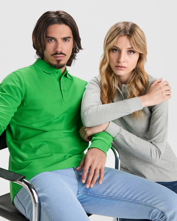 Tricou Polo din Bumbac cu Mânecă Lungă 220g - varianta 4