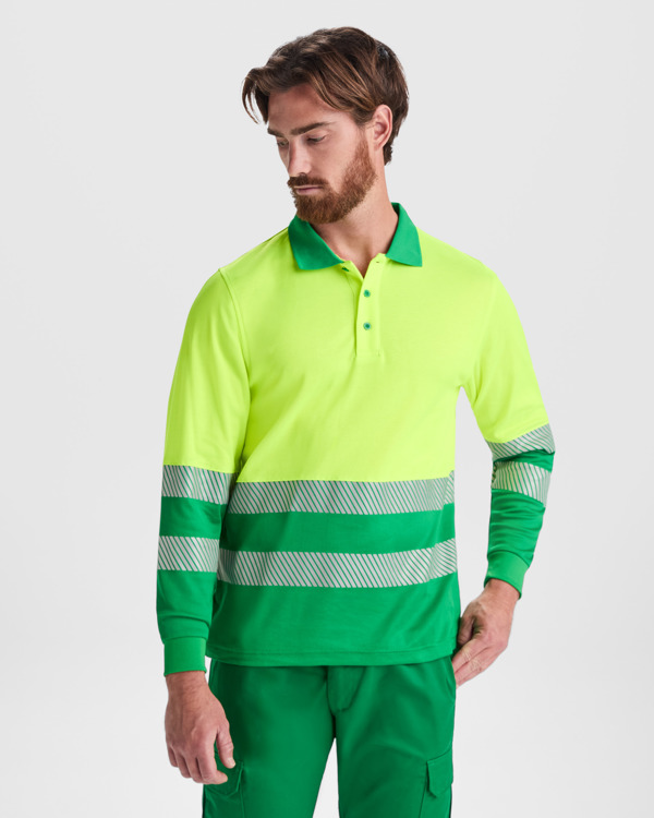 Tricou Polo Reflectorizant din Bumbac cu Mânecă Lungă - varianta 2